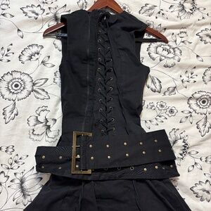 Black Murci Corset top dress studs and belt. Size S/M